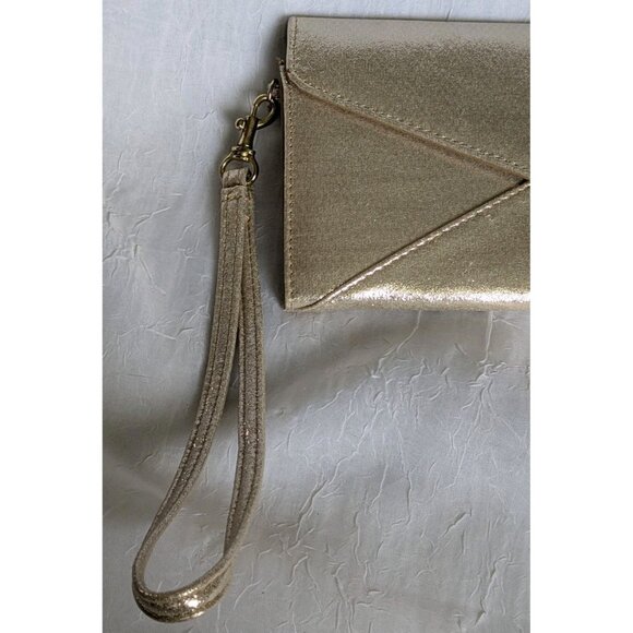 Jessica Simpson Envelope Clutch Gold Wristlet Pocketbook Shimmery Wallet Bag Y2K - Picture 6 of 16